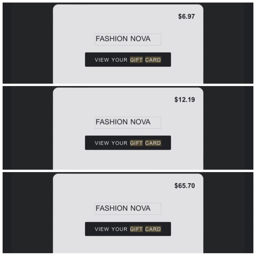 Fashion Nova gift cards